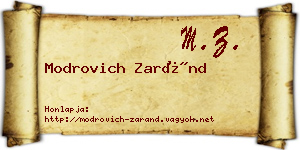 Modrovich Zaránd névjegykártya